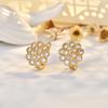 BELLA BOX New Korean Trendy Sun Flower Ear Studs, Light Luxury Zircon Fashionable And Elegant Pure Silver Needle Earrings For Women