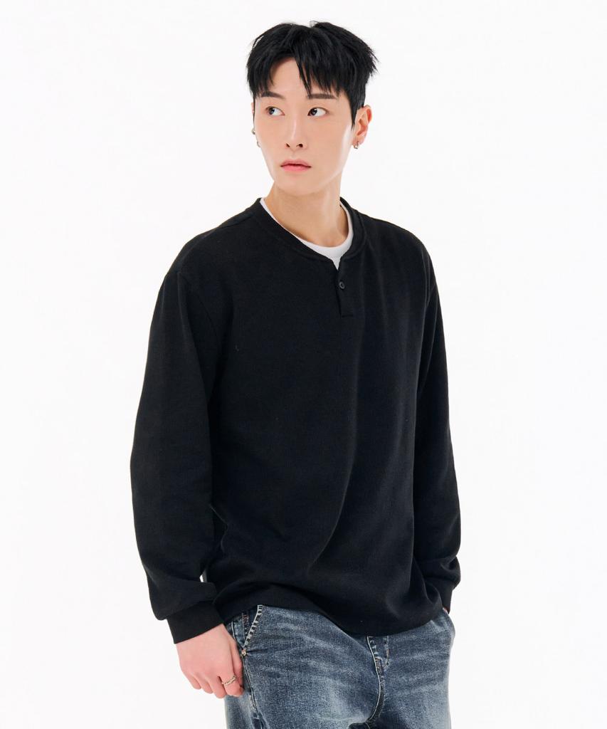 CHASECULT Men'S Neck Variation Layered Long Sleeve T-Shirt-Fark5114B03