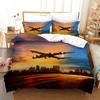 3D Aircraft Bedding Set, Aerospace Down Duvet Cover, 2/3 Pieces, Boys Room Quilt Cover, King Queen Size, Soft and Quick Drying Bed Cover