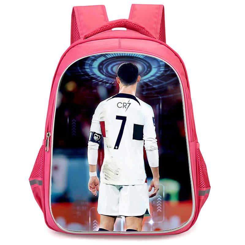 Cr7 Rucksack Hochauflösender Druck Große Kapazität Multifunktion Reißverschluss Oxford Rückenschutz Leichter Rucksack