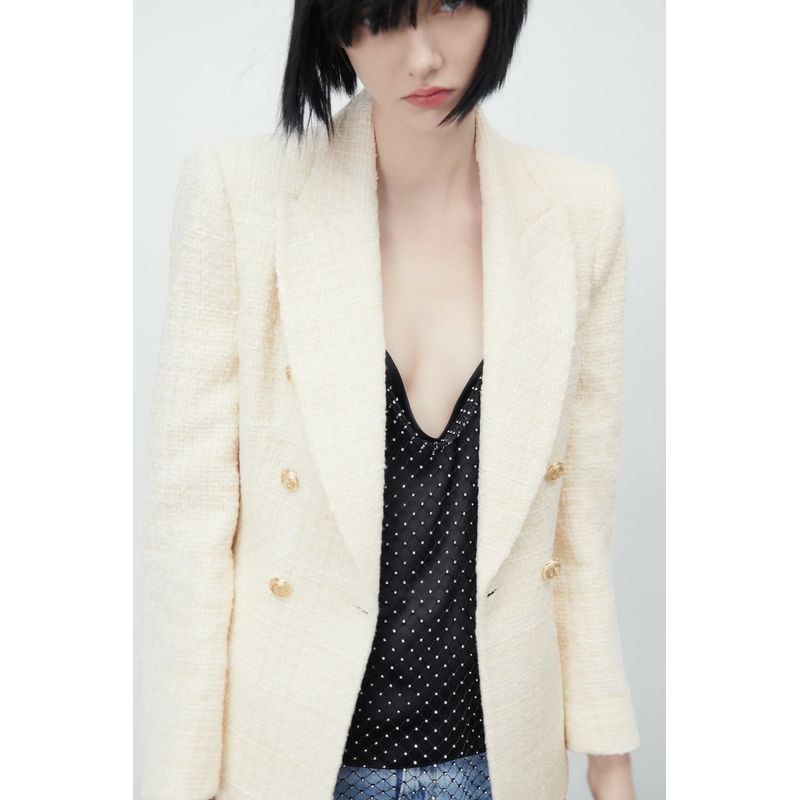Classic Style Vintage Texture Double-Breasted Suit Jacket