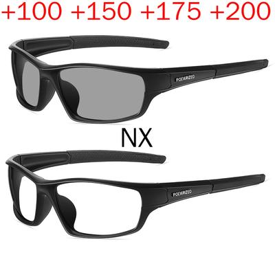 Umschließende Vollbrillen-Schutzbrille mit Leseanteil, photochrome Sport-Schutzbrille mit Vergrößerung für Damen Herren NX