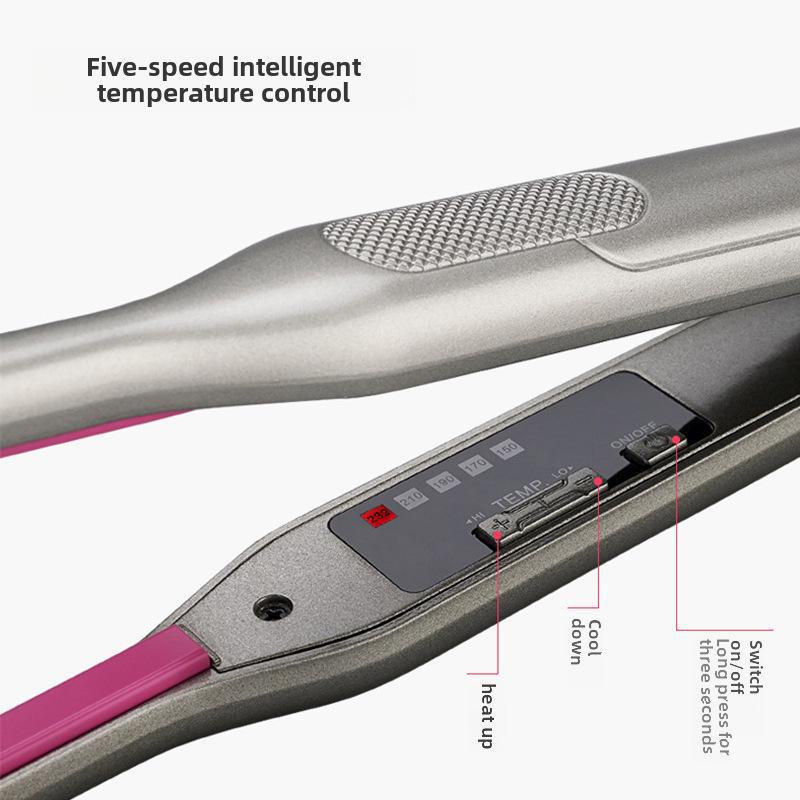 Narrow Panel Ceramic Hair Iron: 5-Speed Temperature Control for Curling & Straightening