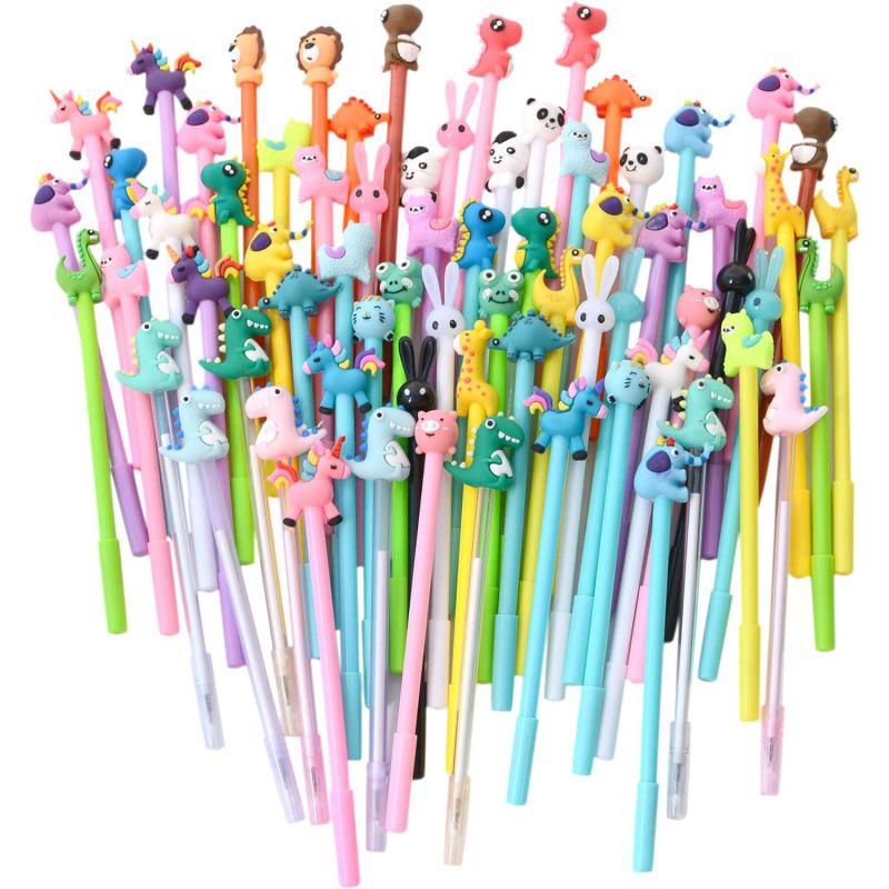 Cute Cartoon Soft Rubber Ballpoint Pen for Students and Kids - Decompression Neutral Tip