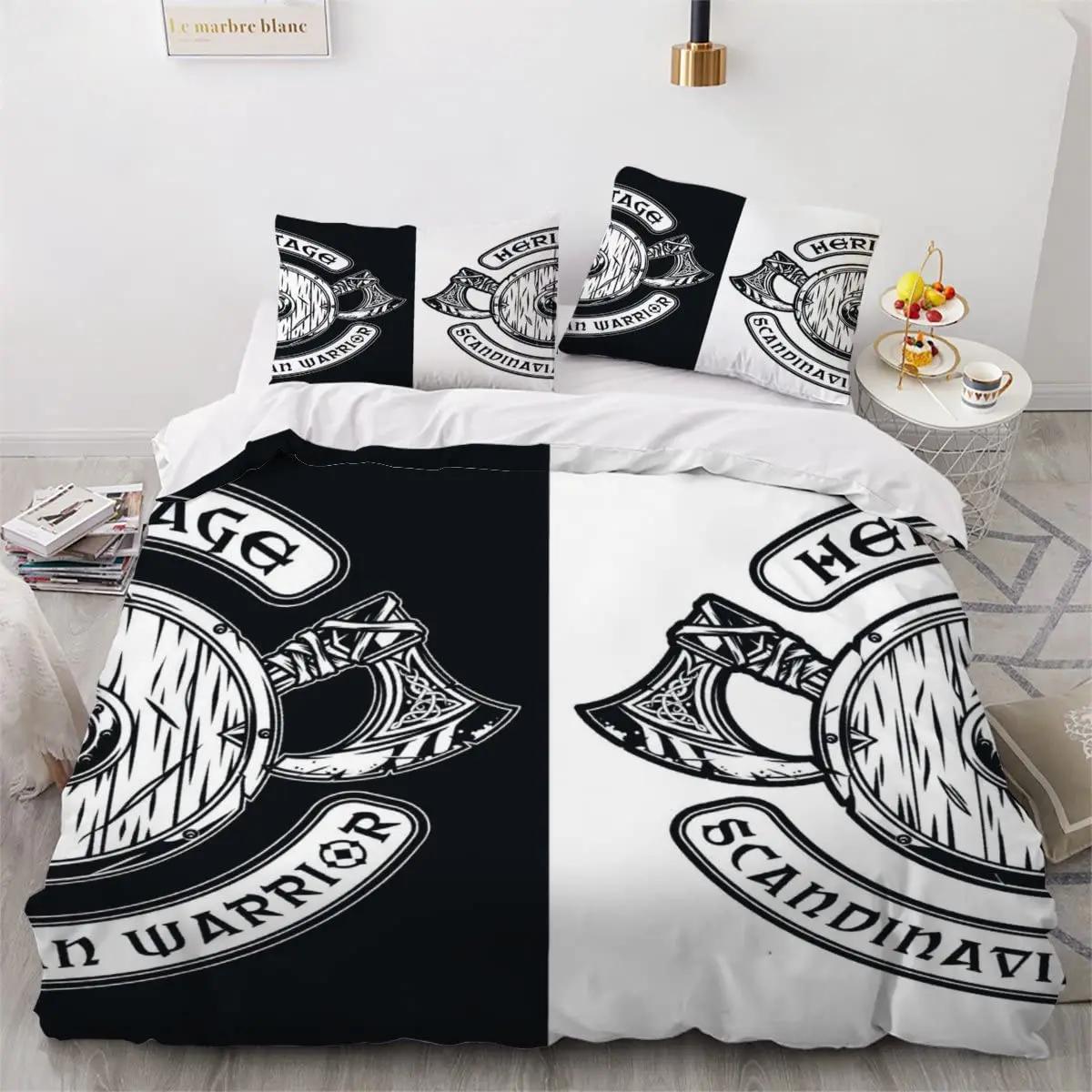 

Комплект постельного белья Viking с принтом рун в стиле скандинавских викингов для детей, подростков, мужчин, размер King Size, 2/3 шт., мягкий полиэстеровый пододеяльник 70x133cm 2pcs