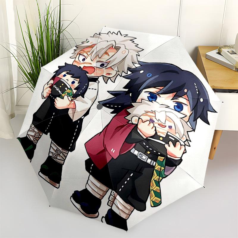 

1pc Outdoor Umbrella with Cute Anime Characters - Automatic Opening/Closing, Portable 3-Fold Design, 8-Bone Iron Frame - Perfect Gift for Fans, T