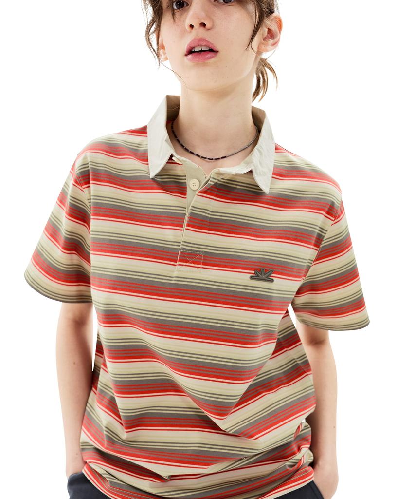 Sun Love Striped Caddy Polo Green