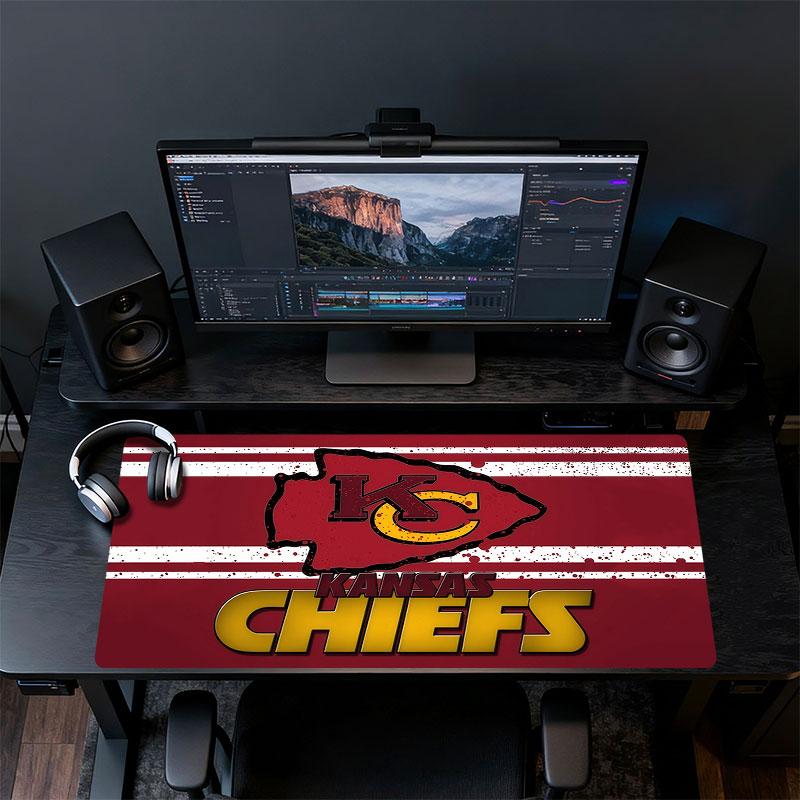 KC Chiefs logo Mouse Pad, Large Gaming Desk Mat, Non-slip XXL Mousepad for Laptop & Tablet, Mini PC Playmat with Stitched Edges