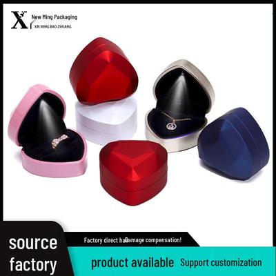 Heart-shaped LED Jewelry Storage Box for Rings, Necklaces, and Pendants