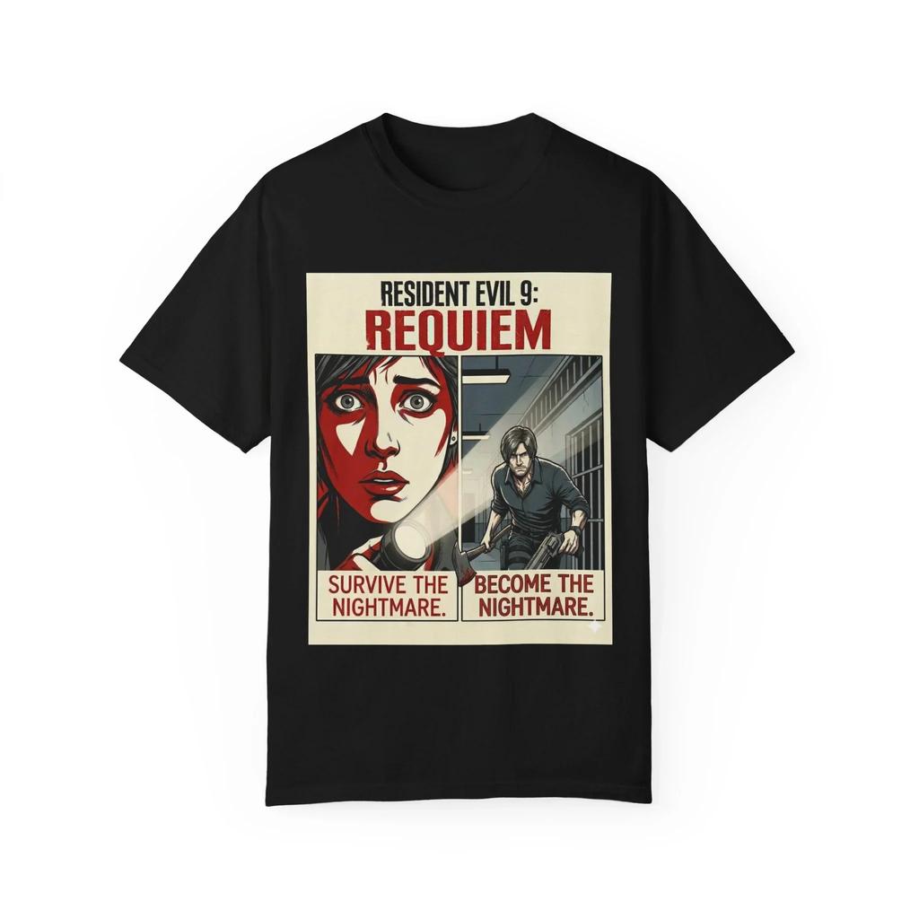 Resident Evil 9 Grace vs Leon Gameplay Graphic 100Cotton unisex Shirt Clothing Unisex Short Sleeve Y2k ONeck Oversized TShirt