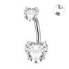 1Pc Titanium Zircon Belly Button Ring Internally Threaded Navel Ring Belly Piercing Women's Navel Piercing Body Jewelry 14G