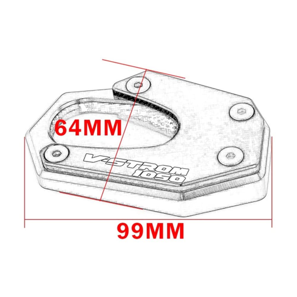 Suzuki V-Strom 1050 (2020) / V-Strom 250 (2017-2021) Side Stand Kickstand Plate Pad End V-Strom Parts