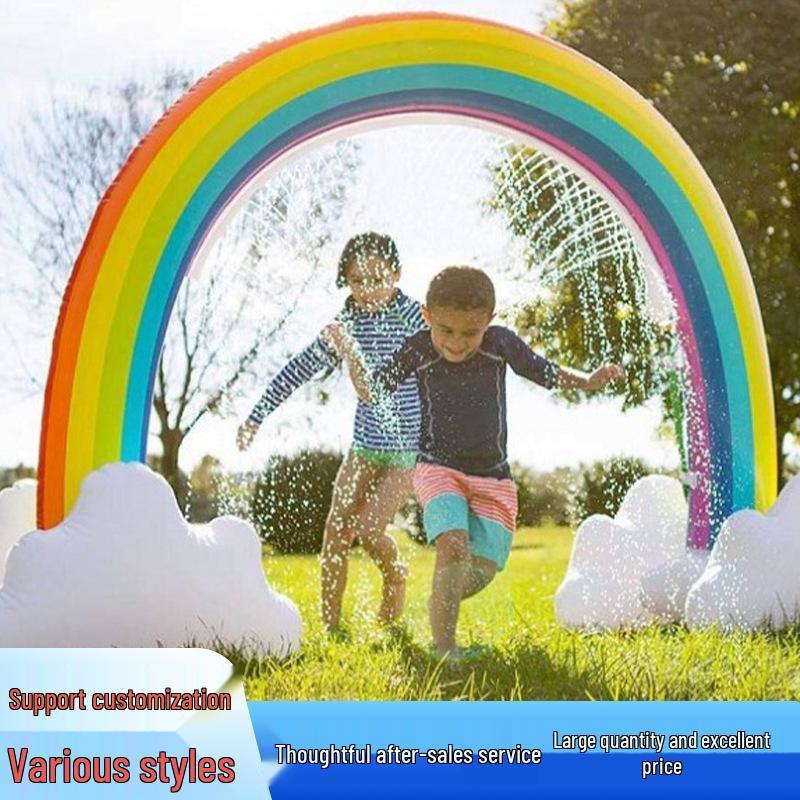 PVC Inflatable Rainbow Arch Water Play Mat for Kids Outdoor Fun Other