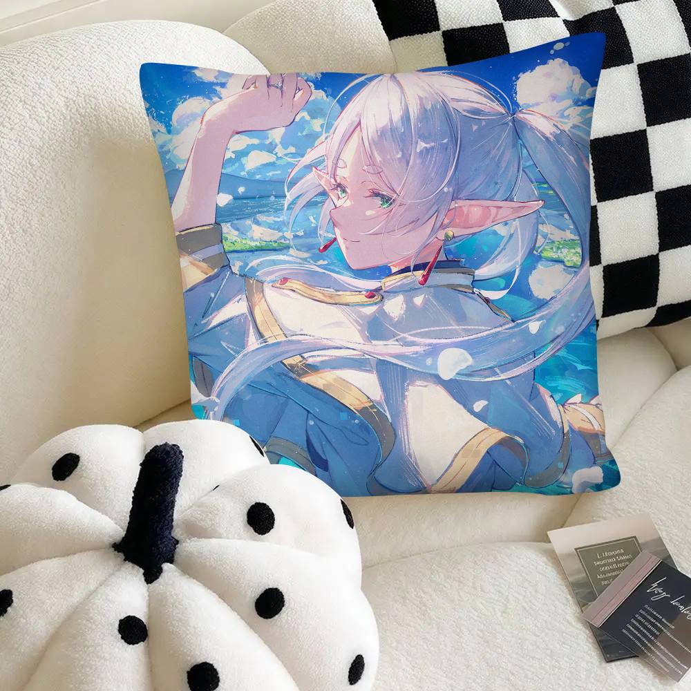 Frieren Anime Frieren Beyond Journey S End Pillow Case Square Pillow Bedroom Sofa Leisure Comfort Cushion Car Home Decoration