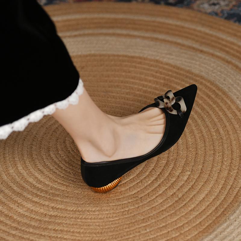 Women's Low Heel Shoes Pointed Toe Square Heel Sexy Women's Shoes Leopard Print Suede Outdoor Leisure Comfortable Zapatos Mujer