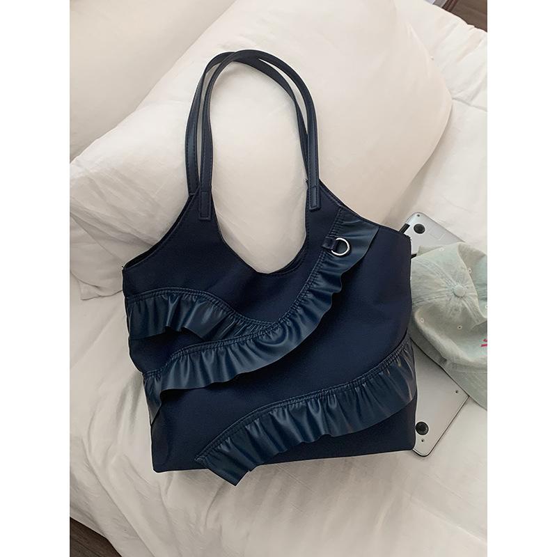 Korean Large-capacity Underarm Bag Women's 2025 New Simple Cake Skirt Lace Tote Bag Fashionable Shoulder Bag