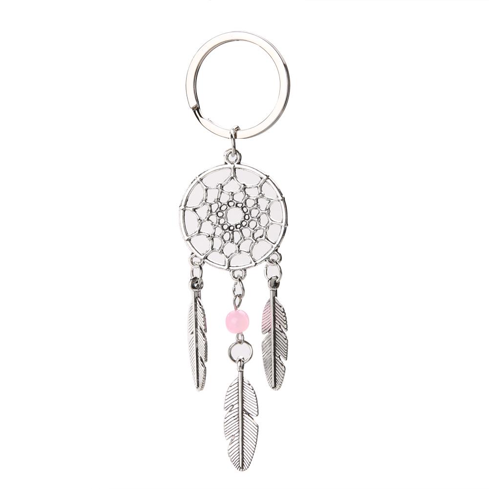 Top Dream Catcher Tone Keychain Silver Ring Feather Tassels Keyring