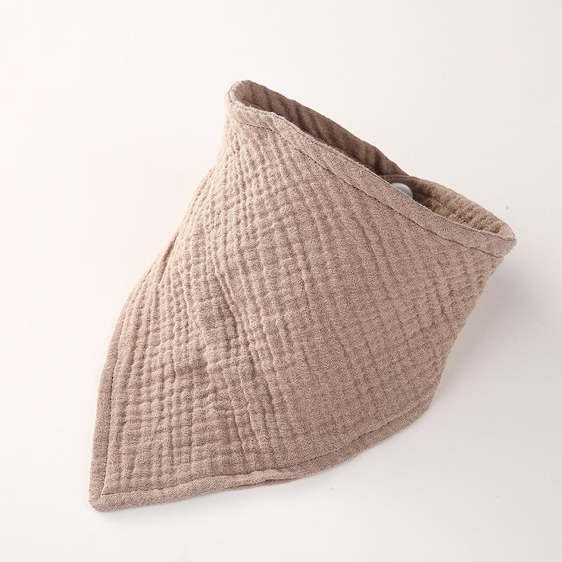 Double Layer Muslin Cotton Baby Bib - Solid Color Triangle Scarf