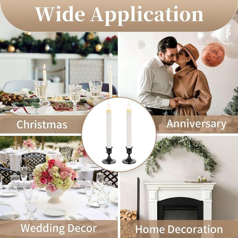 2 Pcs Rust Resistant Metal Candlestick Holder Non-slip Nordic Candle Cup  Home Decor