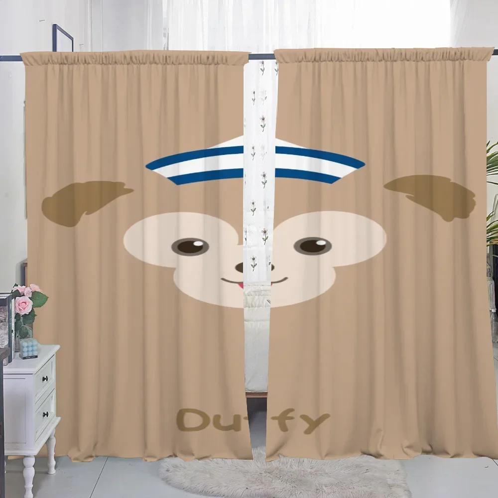 Home Interior Kitchen Curtains for Living Room 2 Pieces Blackout Curtains Door Curtain D-duffy-y Bedroom Decoration Partition