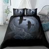 Vikings Yggdrasil Fenrir Wolf Bedding Set King Queen Double Full Twin Single Size Mythology Symbols Runes Bed Linen Set