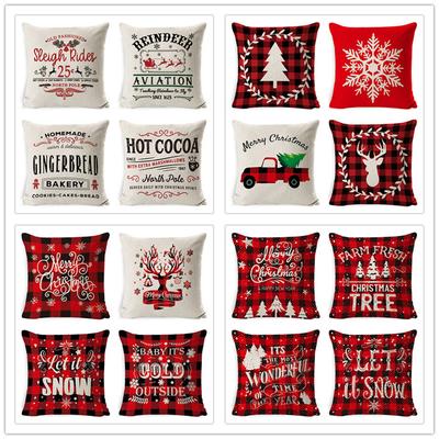 Weihnachts-Kissenbezug Weihnachten Neu Roter Brief Elch Kissenbezug Set Sofa Bett Kissen Kissen Nackenschutz