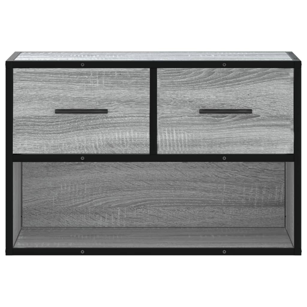 TV Stand Gray Sonoma 60 x 31 x 39.5 cm Engineered Wood and Metal