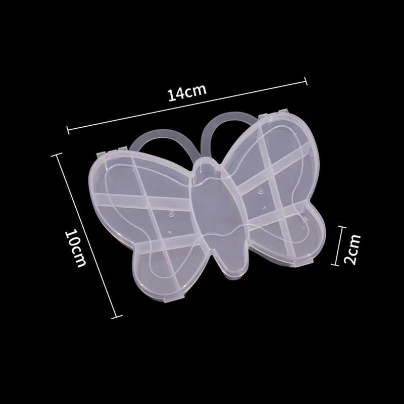 

Butterfly Shaped Clear Plastic Storage Box, Mini Compartment Organizer for Jewelry, Beads & Small Craft Supplies прозрачный