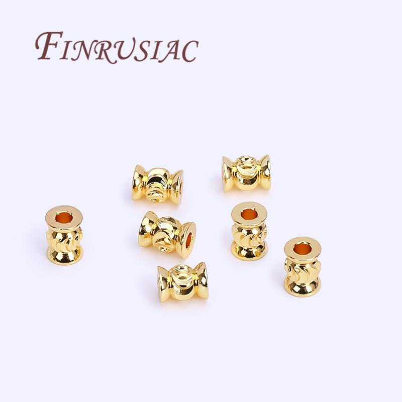 Spacer Beads 18K Real Gold Plated Separator For Beads DIY Bracelets Accessories Bead For Needlework Necklaces Jewelry Findings