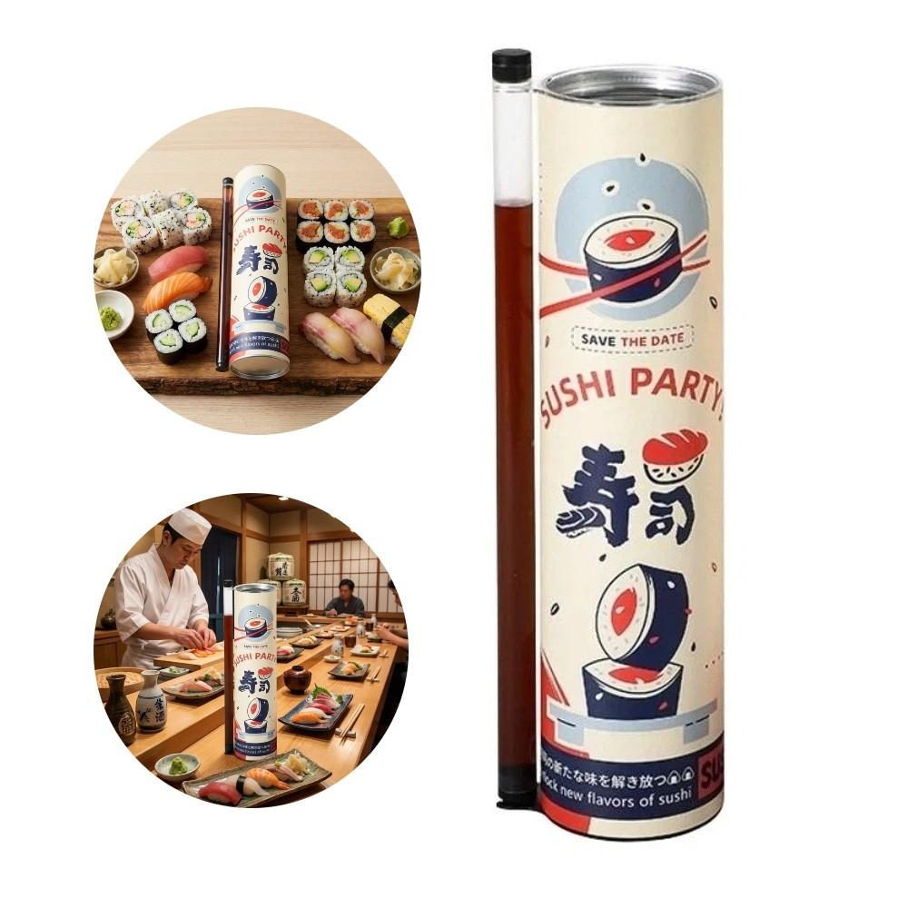 Cutie push sigilată pentru sushi, recipient din hârtie de grad alimentar pentru depozitarea sushi-ului, restaurant japonez de sushi
