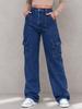 Damen High Waist Street Style Lockere Cargo Jeans mit Mehreren Taschen