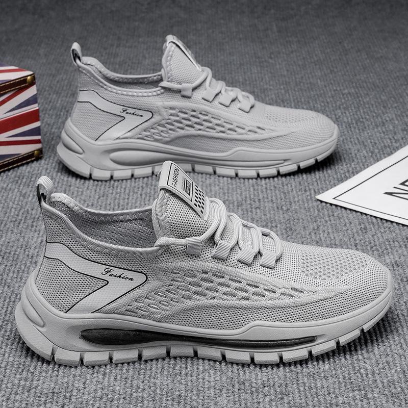 Sports and Leisure Shoes New Spring and Summer Fly-woven Men's Shoes Running Shoes Trend Breathable Low-top Soft-soled Men