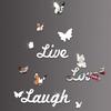 Cytat Żyj Śmiej się Kochaj Zdejmowane Naklejki Ścienne Naklejka na Lustro DIY Dekoracja Pokoju