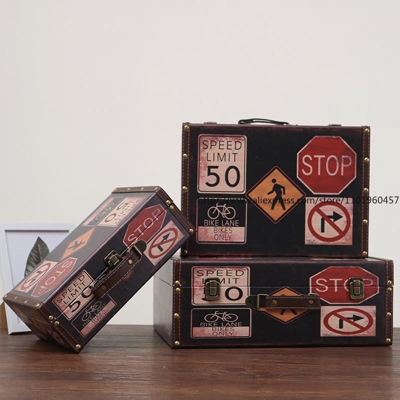 European-style Hand-carried Storage Box Photography Prop Case Display Prop Box for Window Displays