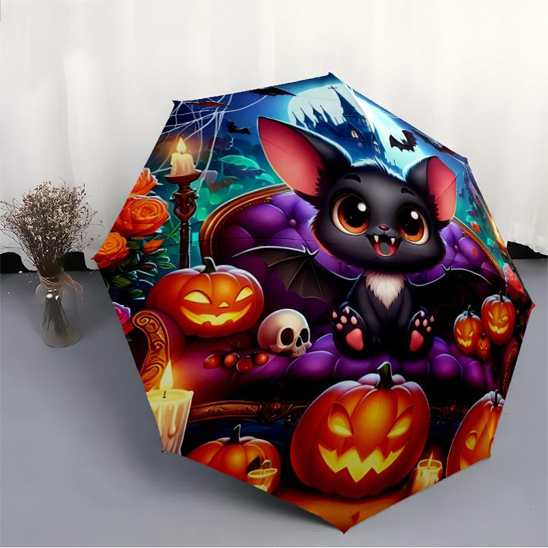1pc Halloween Bat Automatic Folding Umbrella. Portable Collapsible Design, Best Birthday Festival Gift Yy250924178