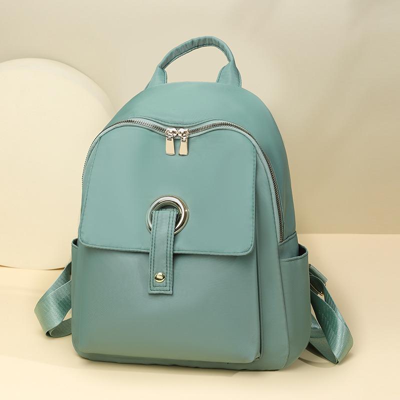 Casual solid color backpack women's new trendy college student schoolbag commuting large capacity travel backpack tide