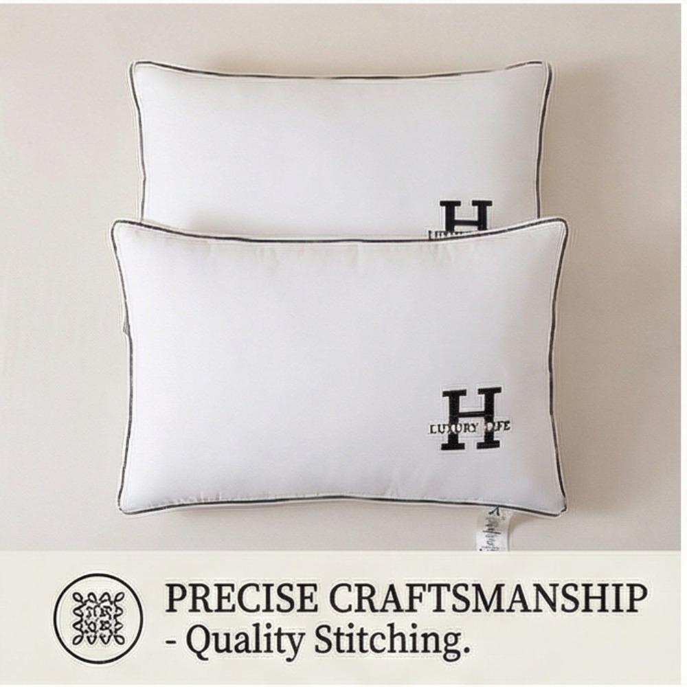Cervical Spine Protection Pillow with Embroidered Pure Cotton Pillow Core