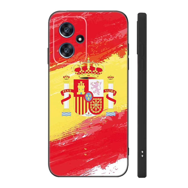 Spain Spanish Flag Black Silicone Phone Case For Xiaomi POCO X3 X4 NFC F3 F4 GT F5 M3 M4 M6 X5 X6 Pro 5G C55 C65 M5