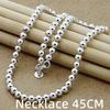 Collana a Catena Palline 925 Argento 6MM Lisce Per Donne Uomini Gioielli