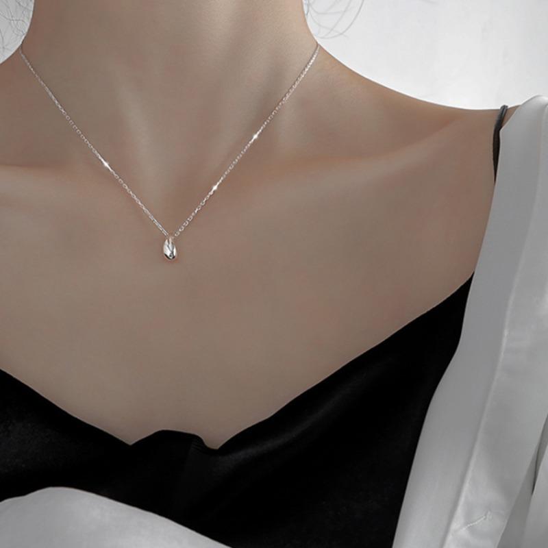 French Water Drop Pendant Necklace Female Niche Ins Style Korean Version Simple Light Luxury High Sense Fashion High Grade Collarbone Chain