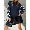 2025 Autumn Winter Women's Red Christmas Sweatshirt Sweet Style Round Neck Bowknot Pullover Top for Women