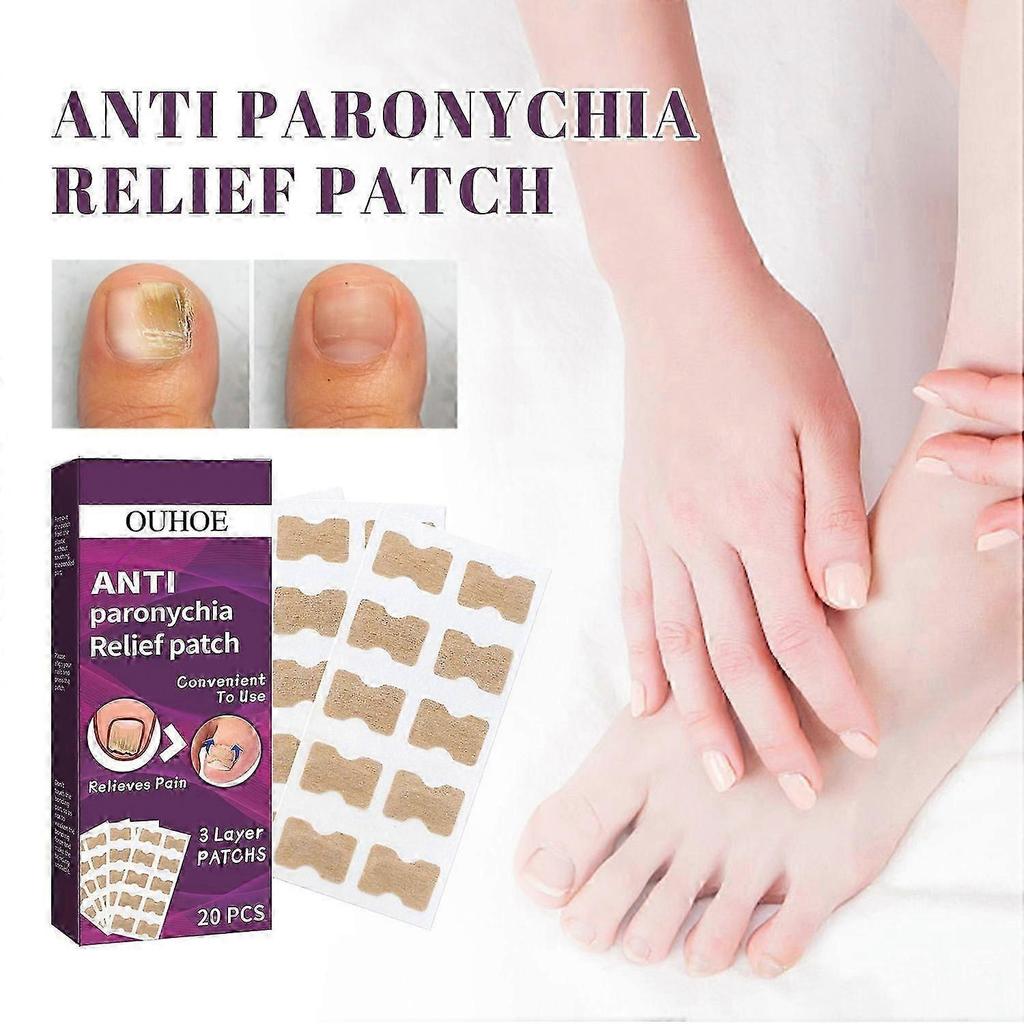 OUHOE Anti-Nail Groove Relief Patch, Repair Toenail Soft Nail Ingrown Nail Thickening Gray Nail Care