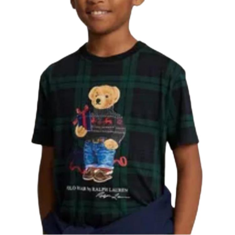 Polo Ralph Lauren T-skjorte Ss23 Casual Trykket Rund hals Kort ermet Barn Topper Mørkegrønn 323920643-001