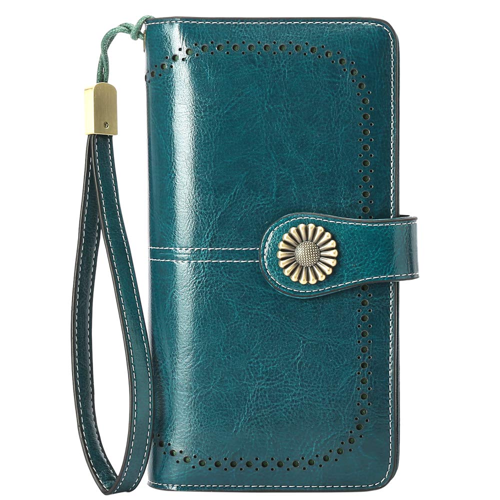 SENDEFN Women's Long Wallet with Large Capacity, Coin Purse, Comfortable to the Touch, RFID & Magnetic Skimming Protection, Genuine Leather, Stylish,