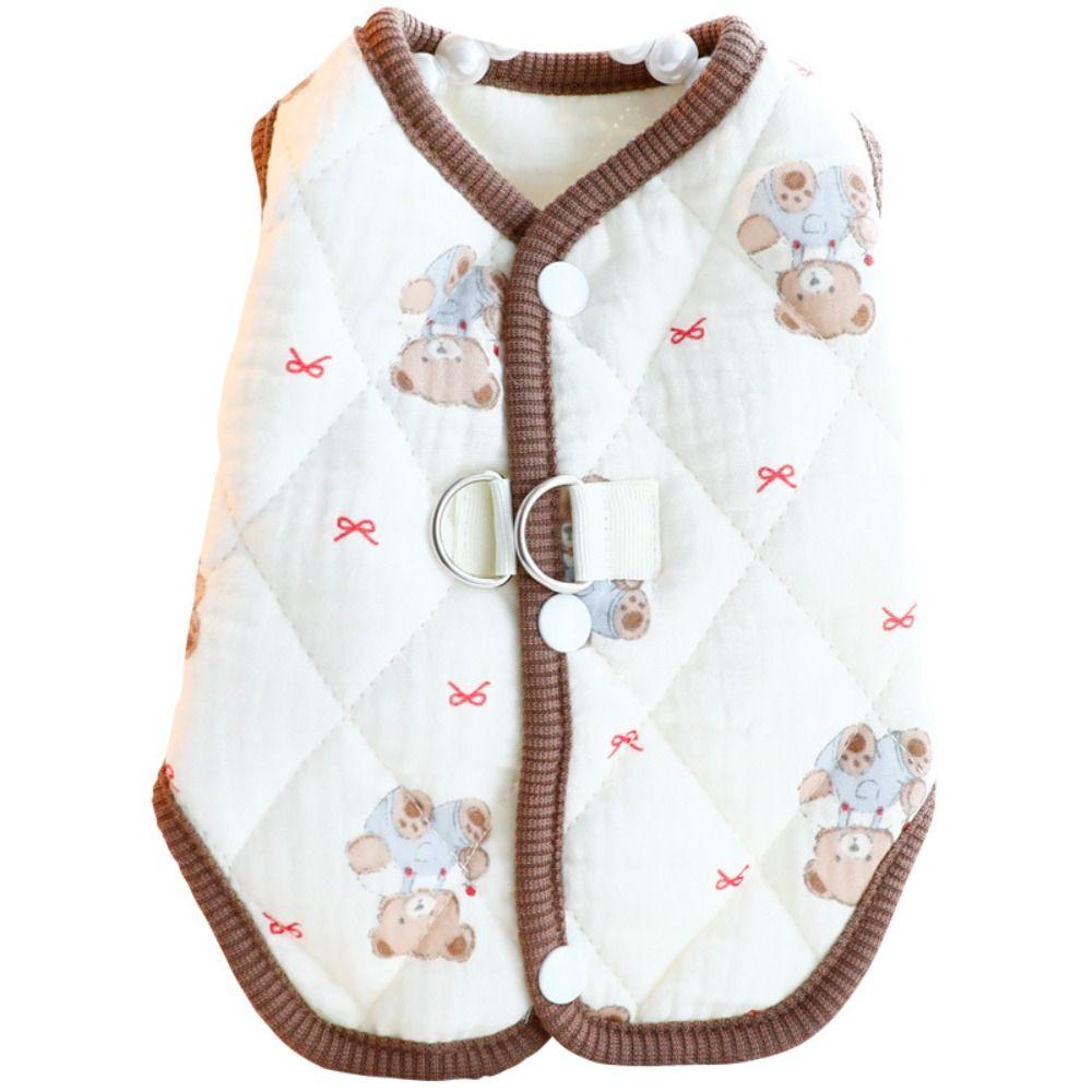 Fashion Cotton Pet Dog Clothes Cute Bear Thickened Puppy Clothes Vest Cat Clothes Winter Warm Teddy Bear Coat Winter