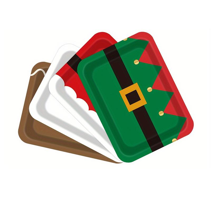 Christmas Paper Plates Christmas Decorations Christmas Tableware Christmas Dinner Christmas Cartoon Pattern Cute 52/13PCS