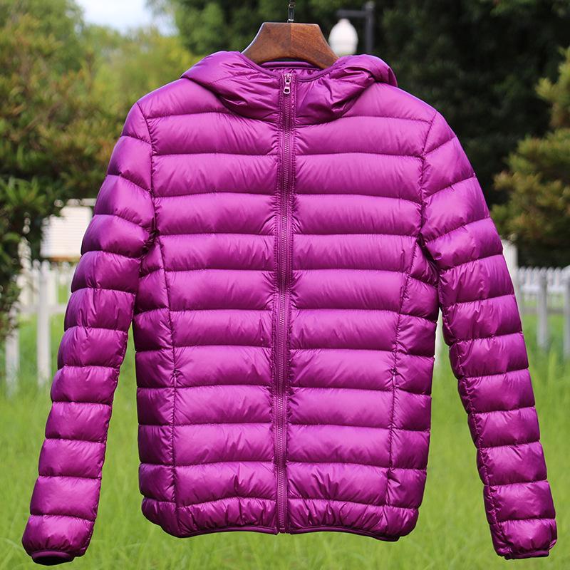 2023 Winter Lightweight Down Jacket for Plus Size Middle-Aged & Elderly, Short Hooded Style, Fits Up to 200 Jin