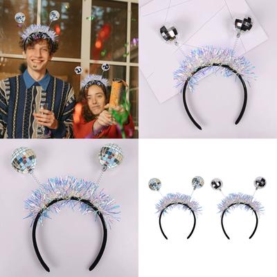 Shimmering Disco Theme Headwear Glowing Effect Hair Ornament Safe Hair Styling Accessory For Halloween Cosplay Birthday