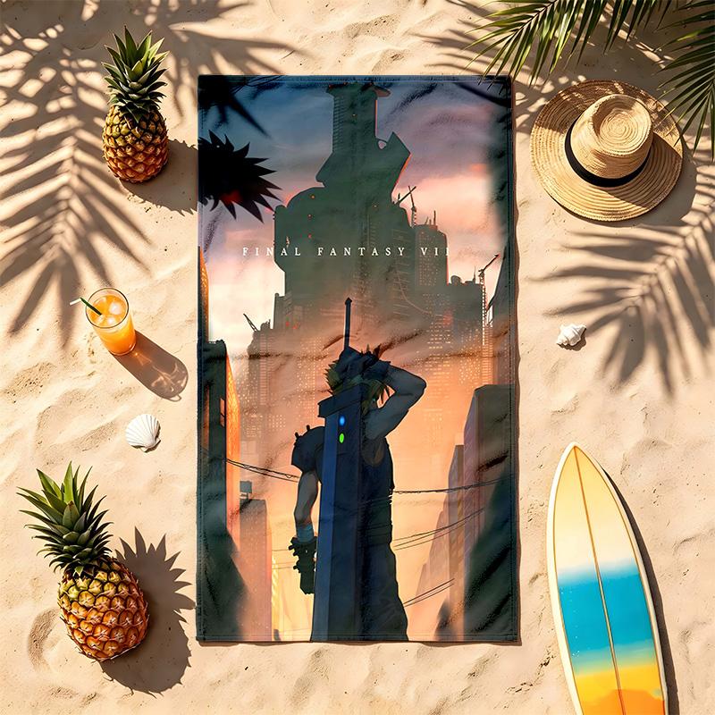Final Fantasy (1) Thema Strandtuch Sandabweisend Weich Und Bequem Geeignet Für Den Pool Camping Yoga Und Tauchen Ein Reise