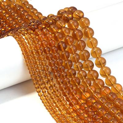 1 Strand 4/6/8/10/12mm Glass Beads Amber Color Round Loose Spacer Beads For Jewelry Making DIY Necklace Bracelets Accessories